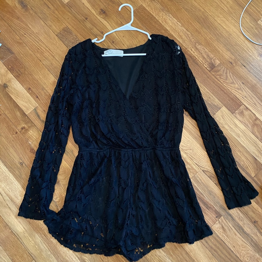 Black lace romper